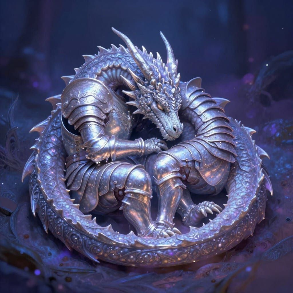Miniature Dragon in Ethereal LostSouls Armor