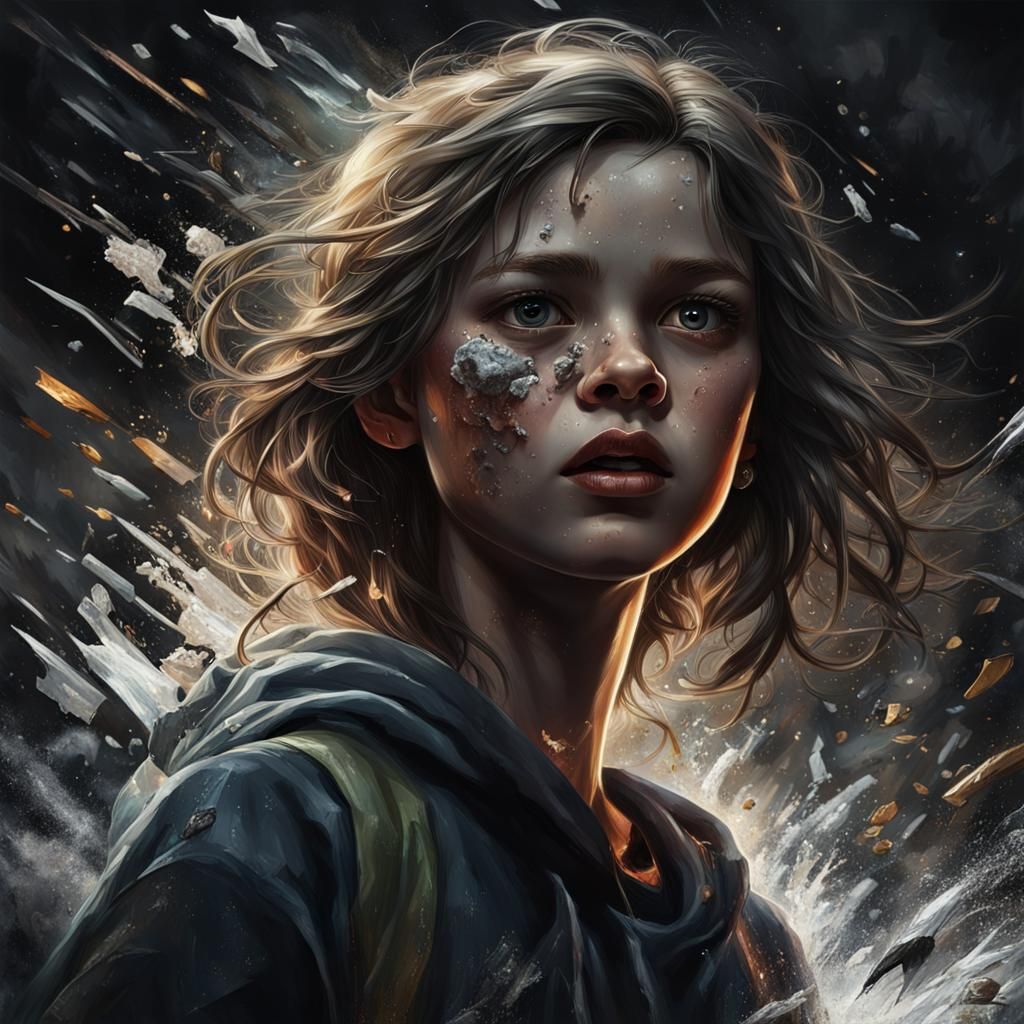 Hyperrealistic Girl with Glowing Aura and Energy