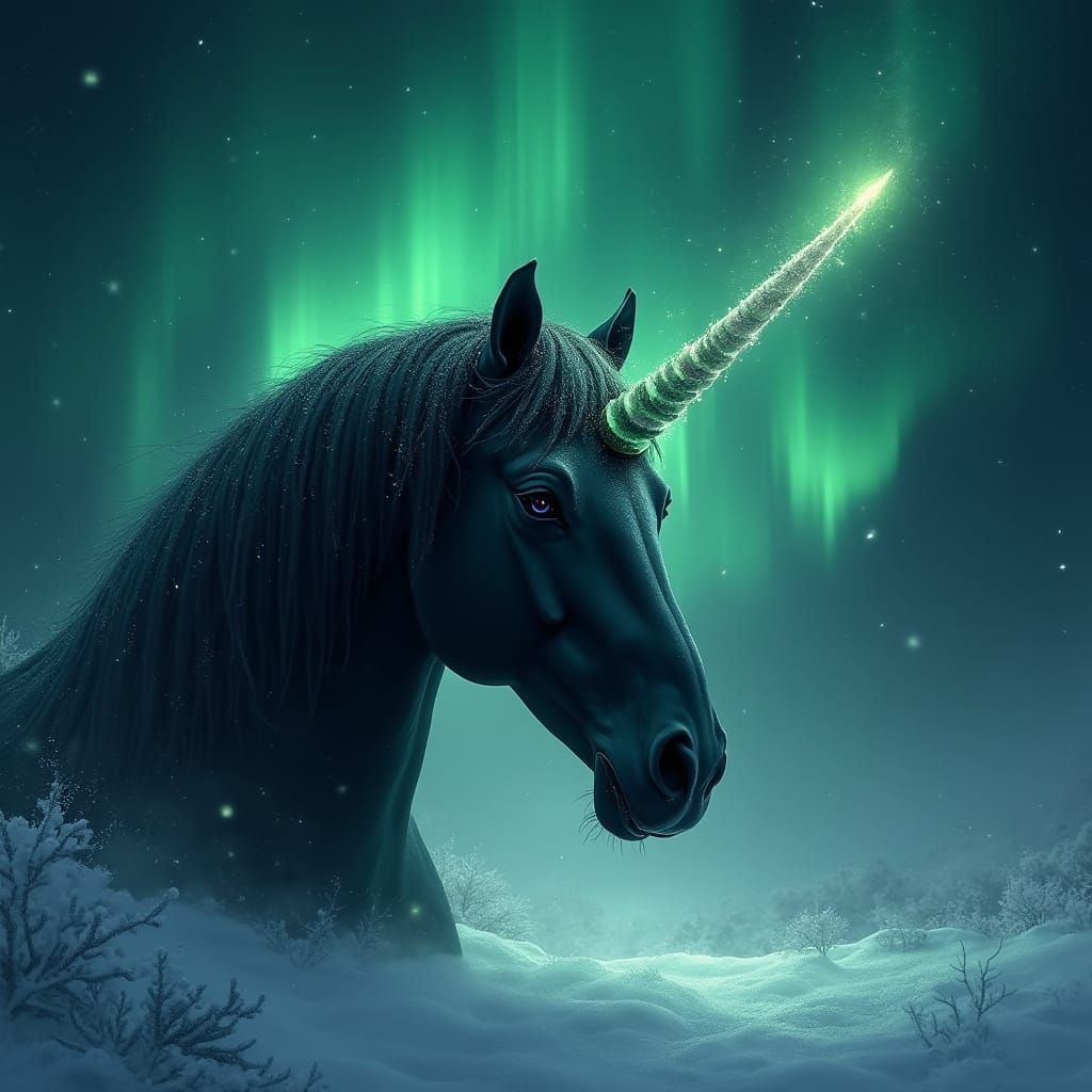 Mystical Unicorn Illuminated by Iridescent Glow
