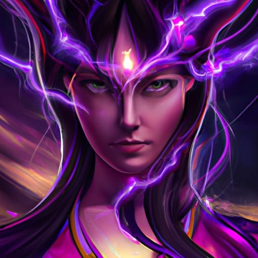 Woman Made of Lightning: Hyperdetailed Digital Portrait