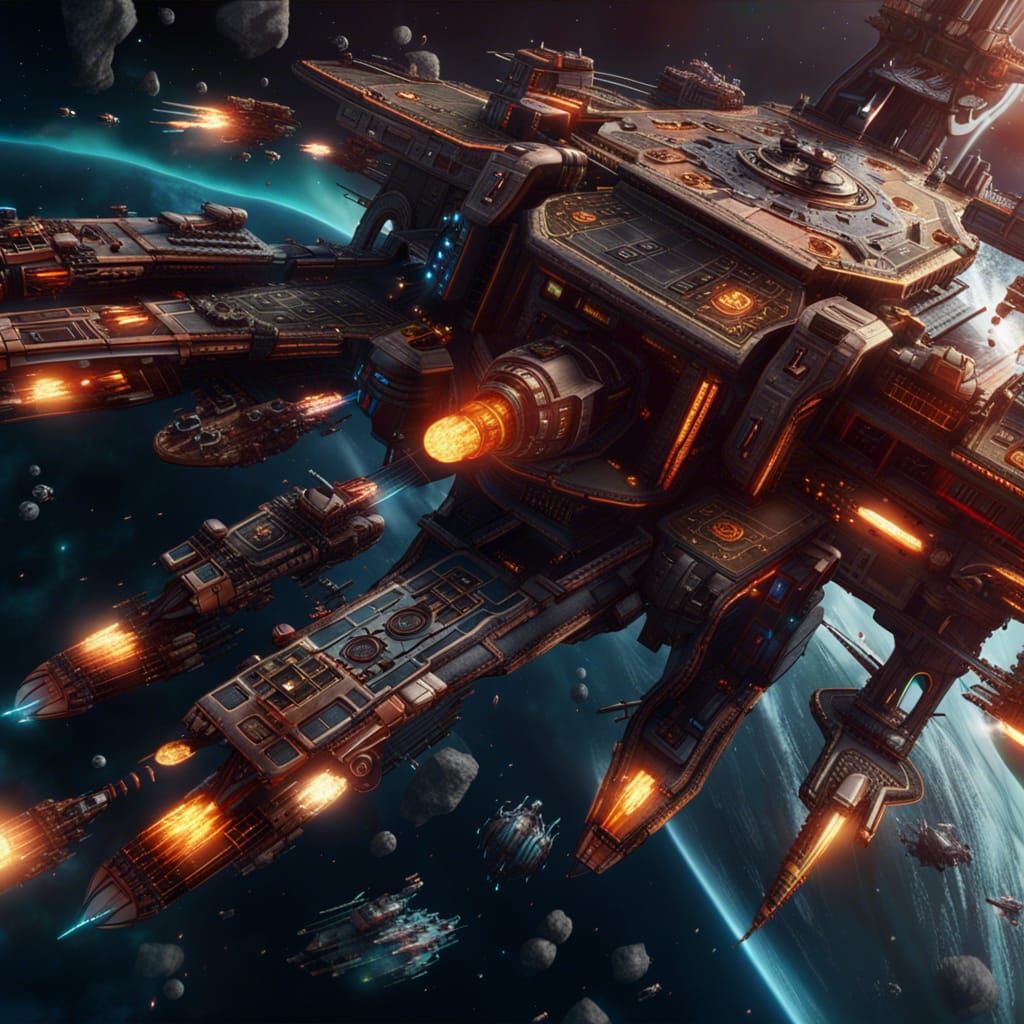 Space Pirate Fleet in Epic Battle