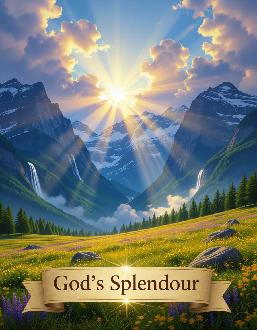 Majestic Mountain Dawn Landscape in Hyperrealistic Style