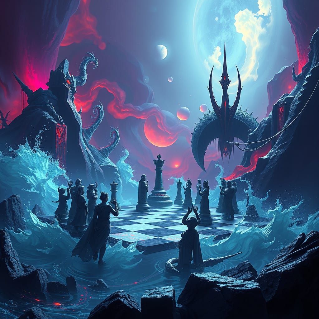 Ethereal Chessboard Descends into the Abyss