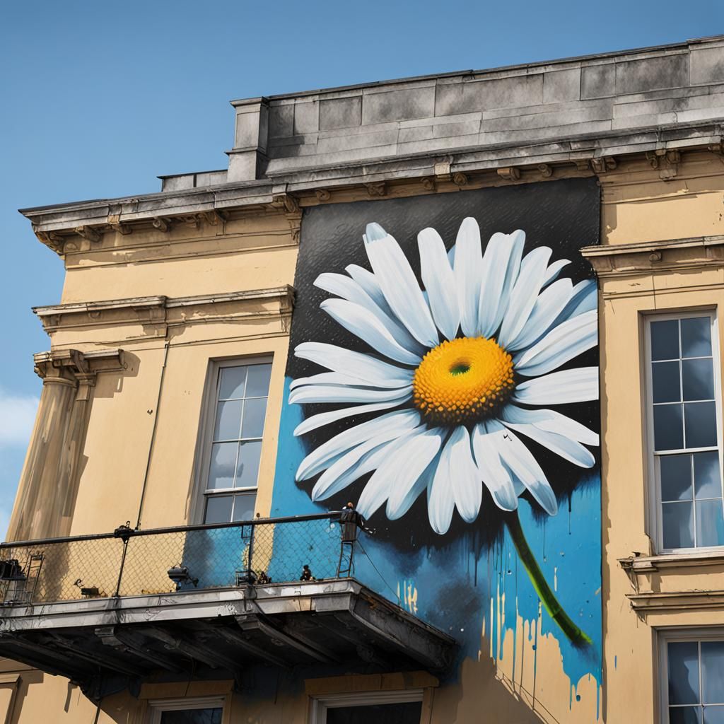 Banksy Daisy Painting on the White House