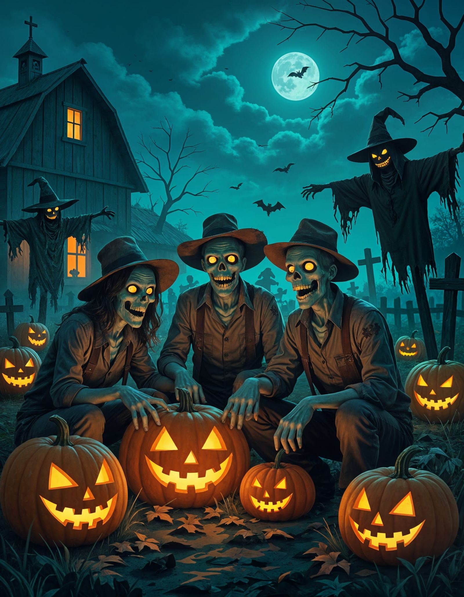 Zombie Farmers Celebrate Fall Harvest Festival Amidst Creepy...