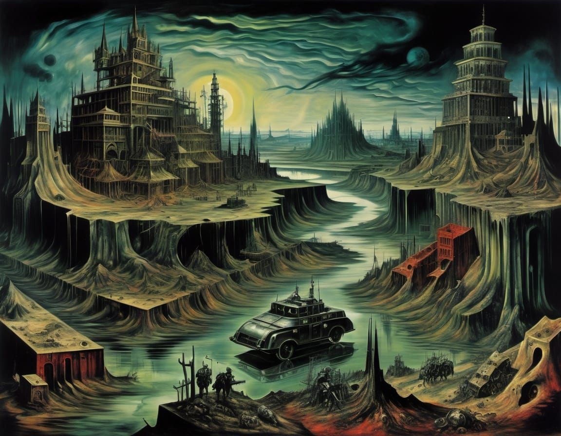 Cyberpunk Monarchy in a Dystopian Dreamscape