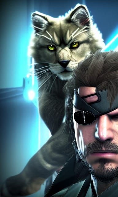 Giant Cat Boss Fight in Video Game Style