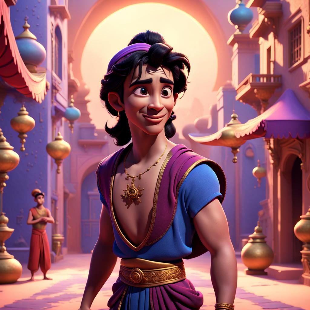 Aladdin Reimagined: Dreamworks-Pixar 3D Digital Art