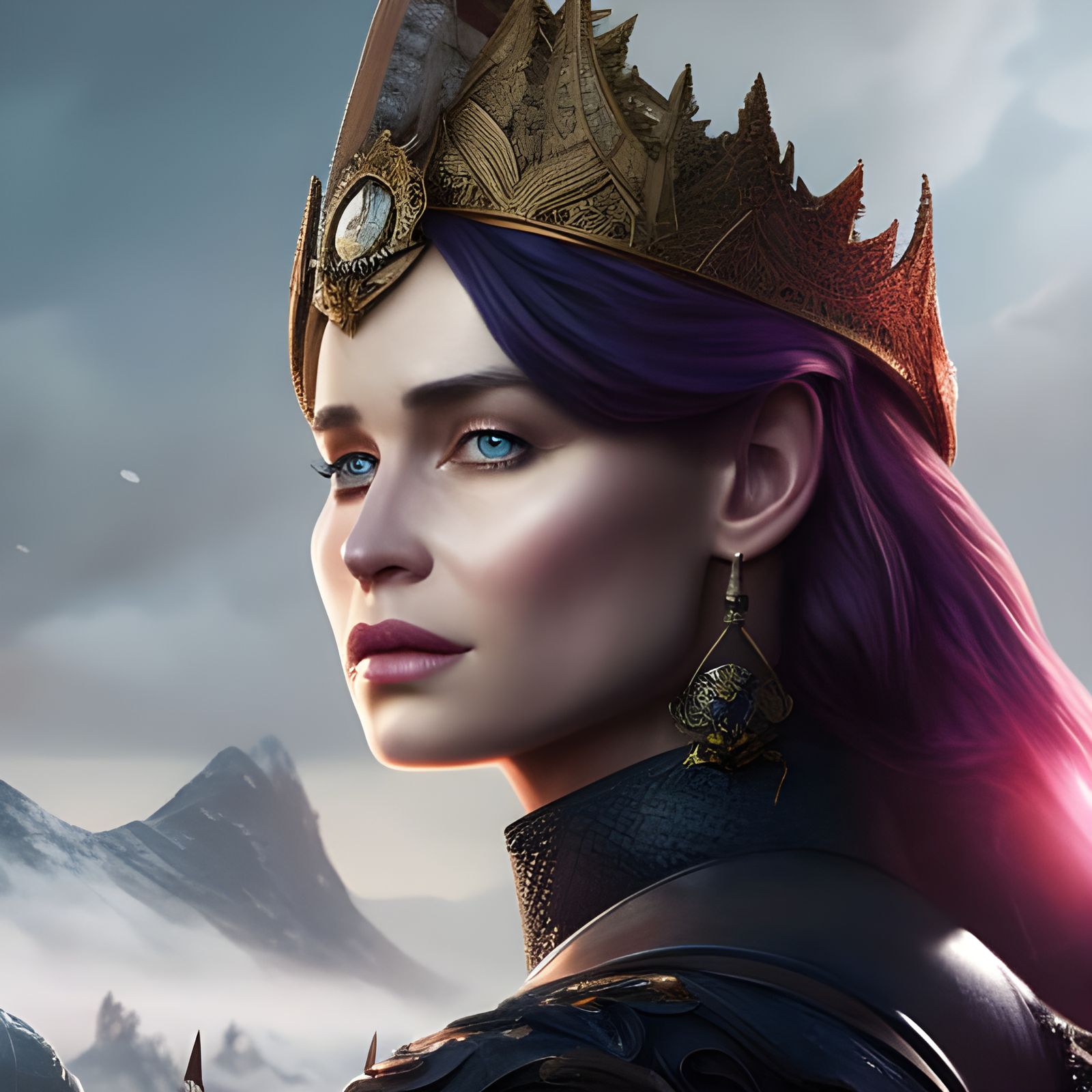 Victorian Pirate Queen Portrait in Dark Fantasy Style