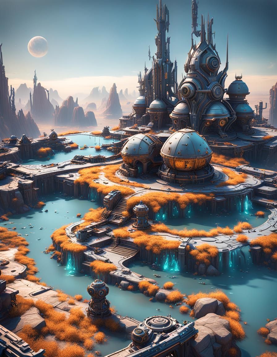 Epic Sci-Fi Steampunk Fantasy Concept Art in 8K