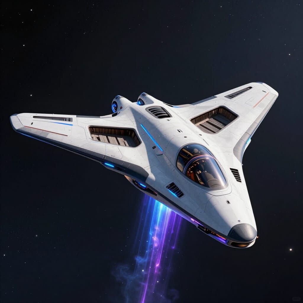 Futuristic UFO VTOL Aircraft Ascending Vertically