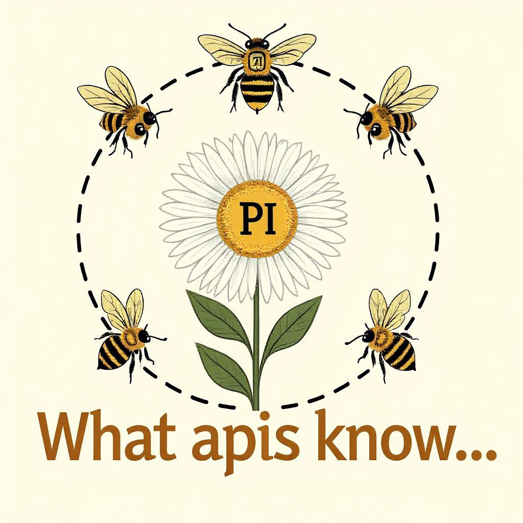 Bee Circle Dance with Daisy and Pi Symbol