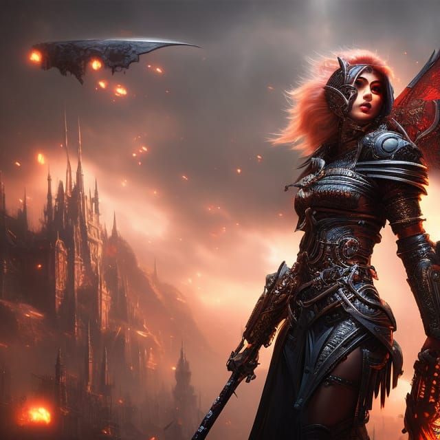 Armored Assassin: Hyperrealistic Dark Fantasy Portrait