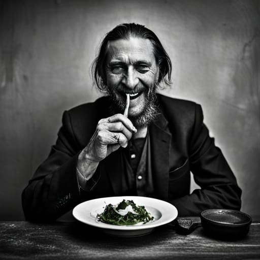 Rasputin Laughing: A Close-Up Portrait