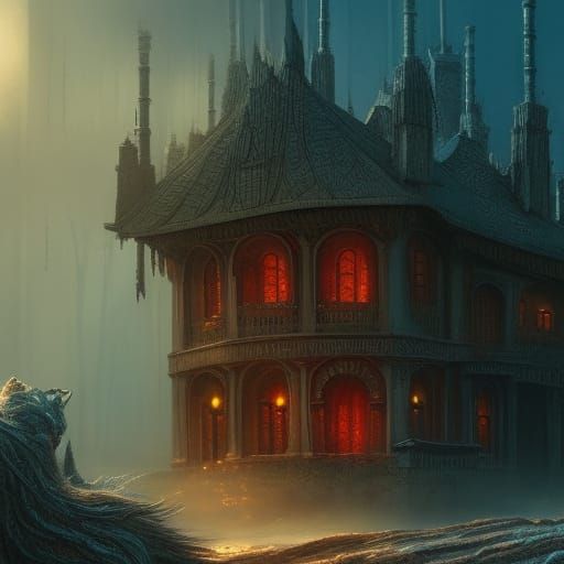 Sinister Cinema Room: Matte Painting in 8K