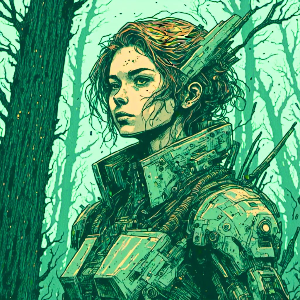 Young Woman in Forest Portrait