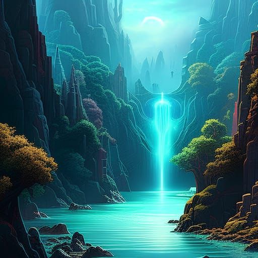 Ethereal Sea in Hyperdetailed Dark Fantasy Style