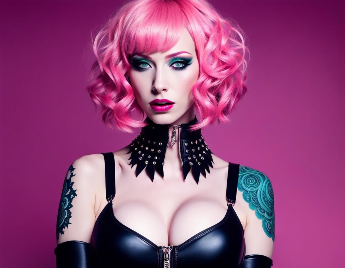 Android with Tattoos in Pastel Goth Style