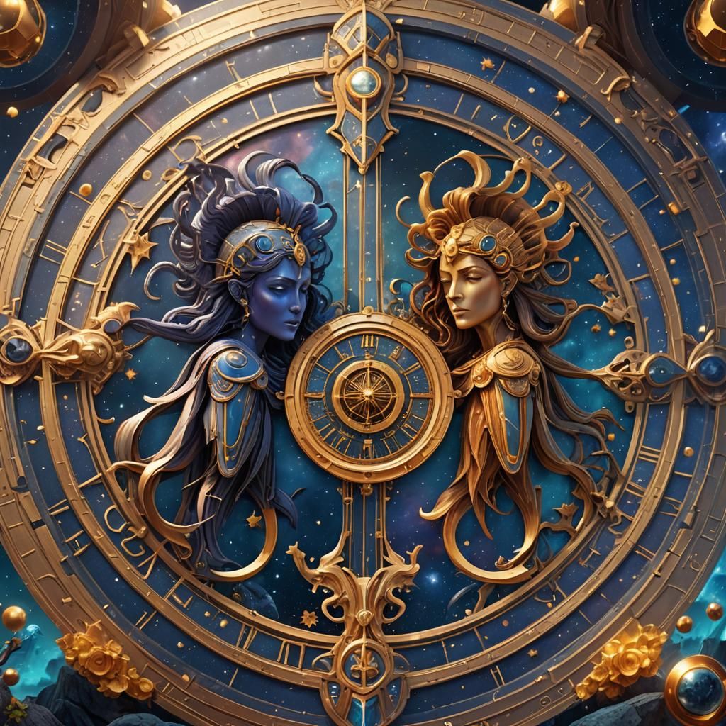 Detailed Gemini Sign Fantasy Concept Art