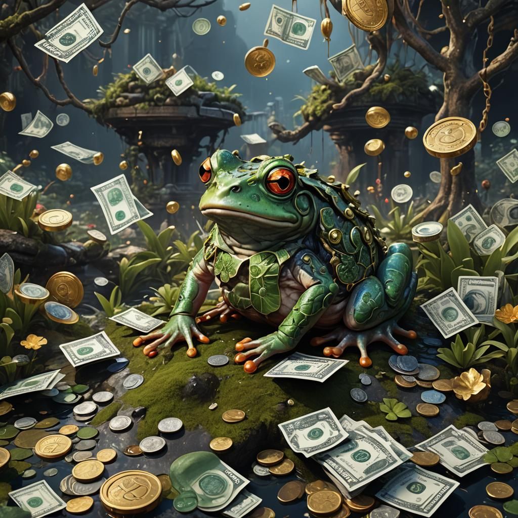 Money Frog in Detailed Matte Painting