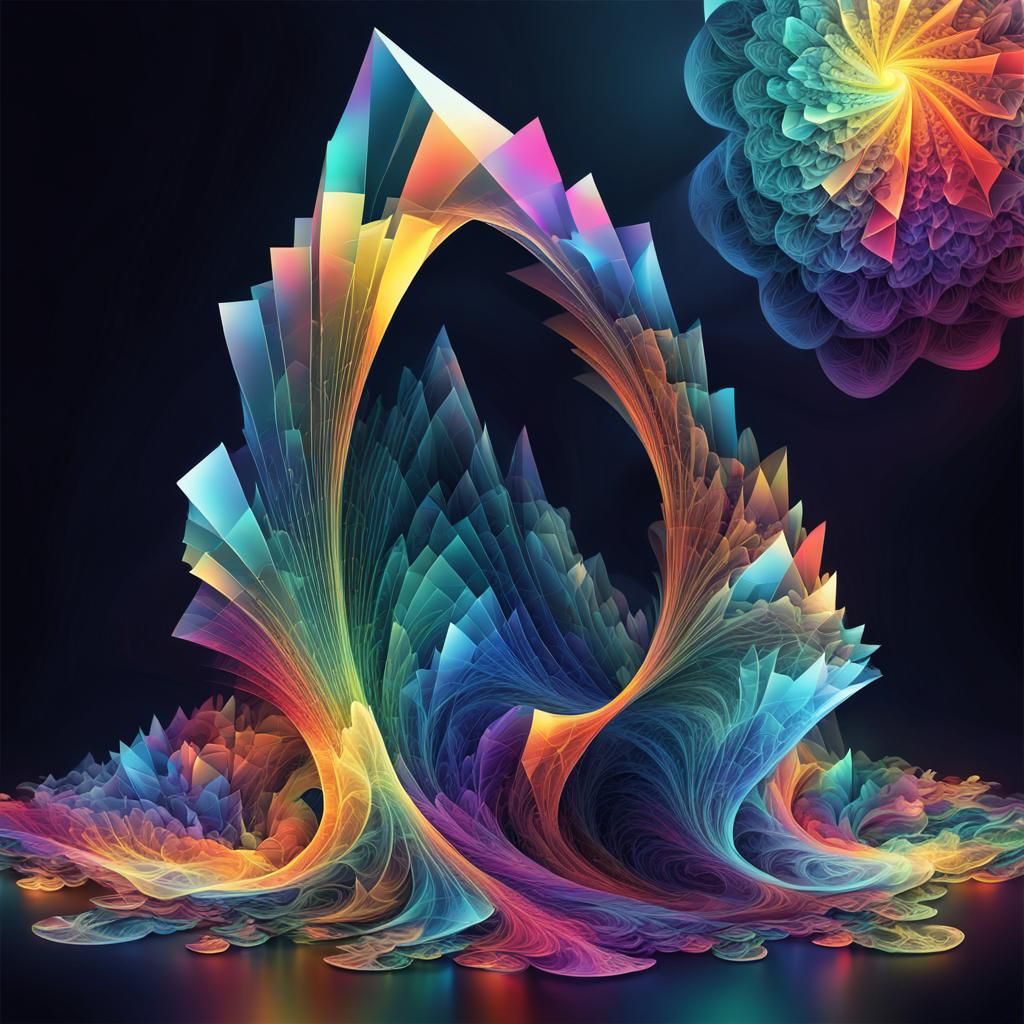 Abstract Prism with Spectral Colors and 3D Shading
