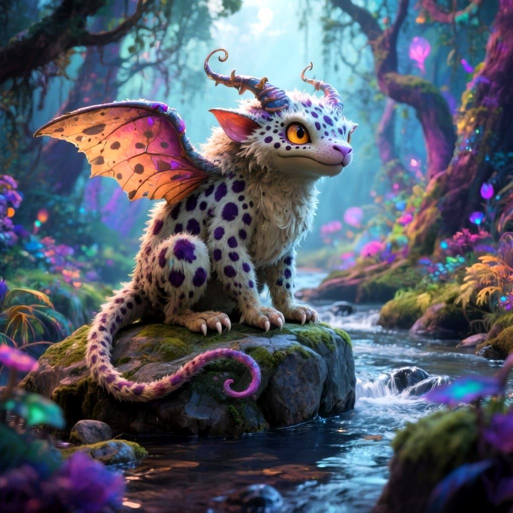 A fantasy beast in the forest