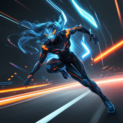 Radiant Figure Phases Through Cityscape in Vibrant Oil Paint...