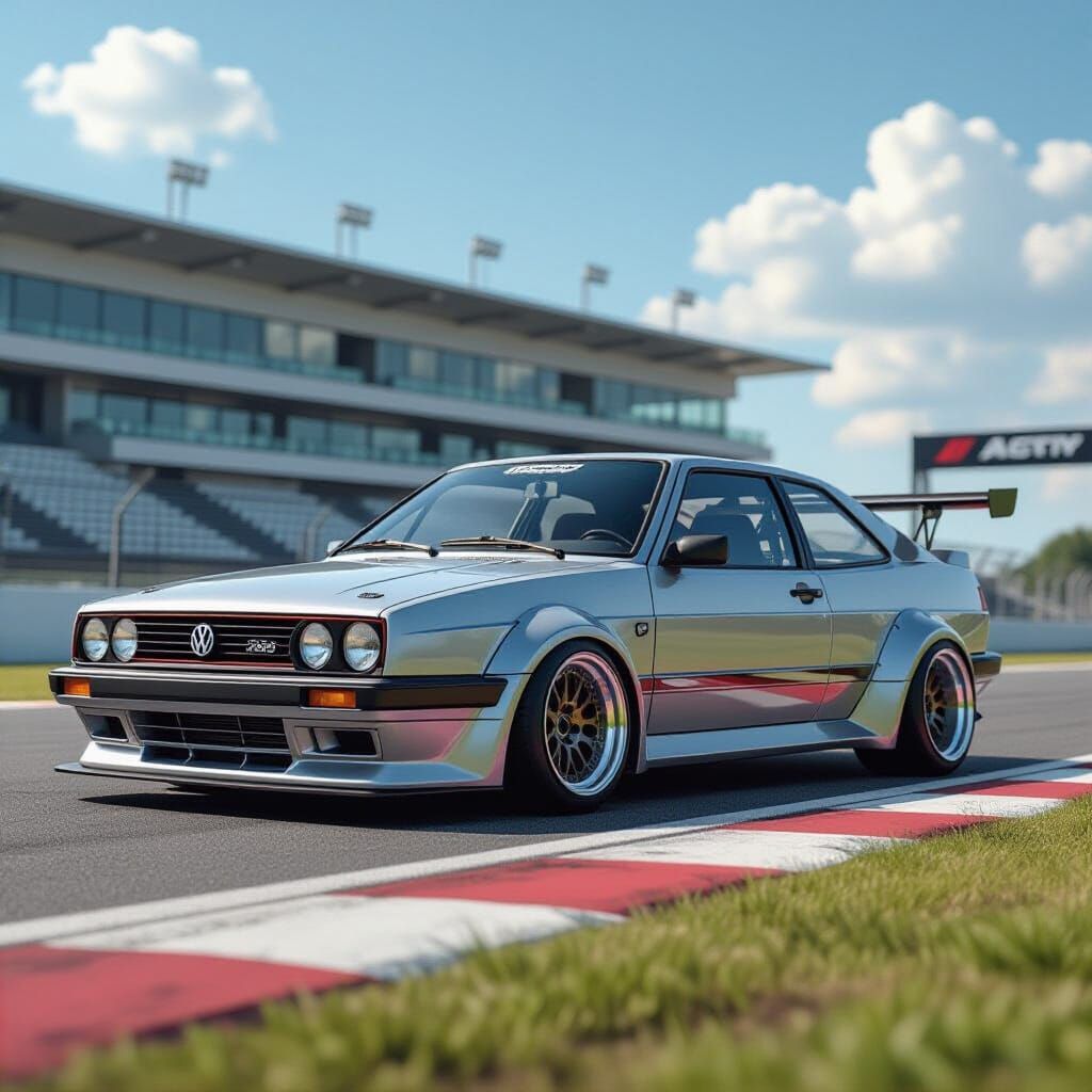 Retro-Modern Scirocco S Sports Car in Silver