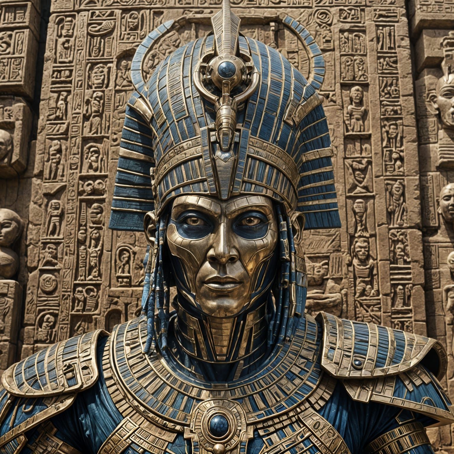 Egyptian Cyborg Armor Costume in Detailed Matte Painting