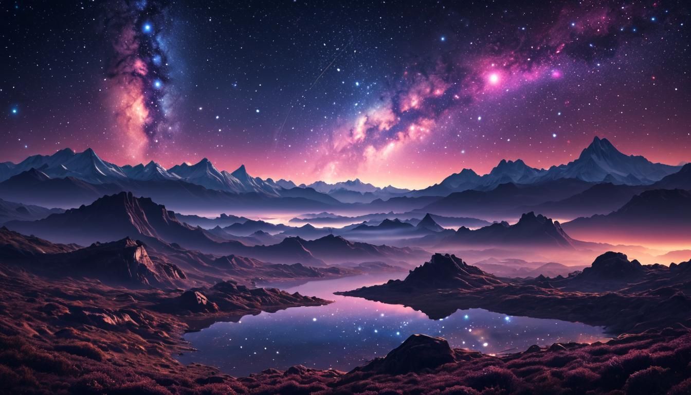 Romantic Cosmic Landscape in Serene Style