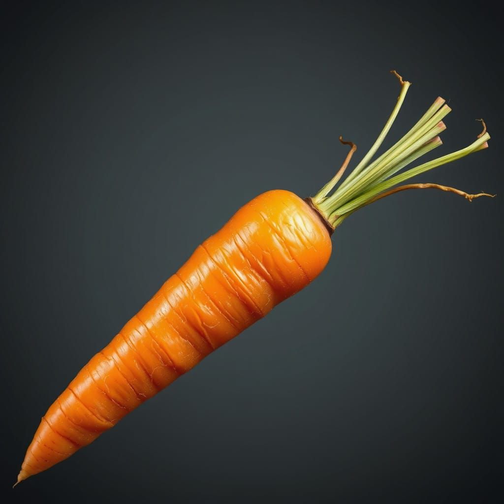 Vibrant Orange Carrot in Hyperrealistic Photorealism Style