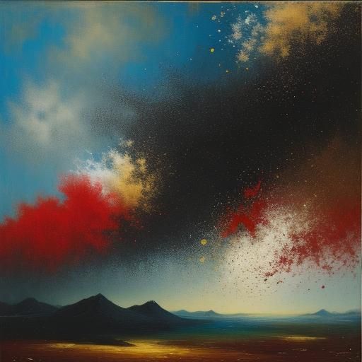 Fireworks Painting in Mordecai Ardon Style