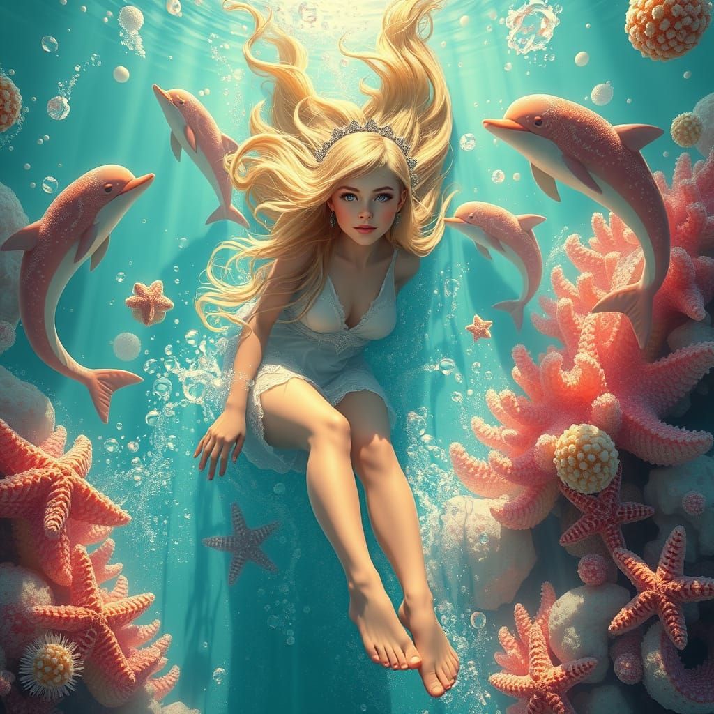 Dreamlike Soda Sea with Candy Creatures