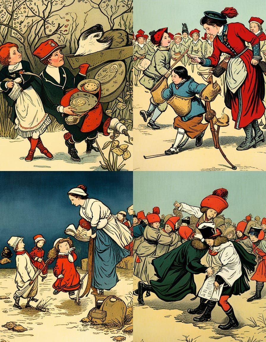Vintage Illustration in Caldecott Style