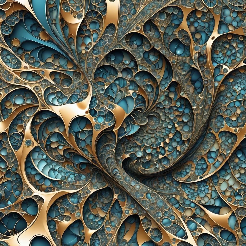 Abstract Fractal Wave Function with 3D Shading