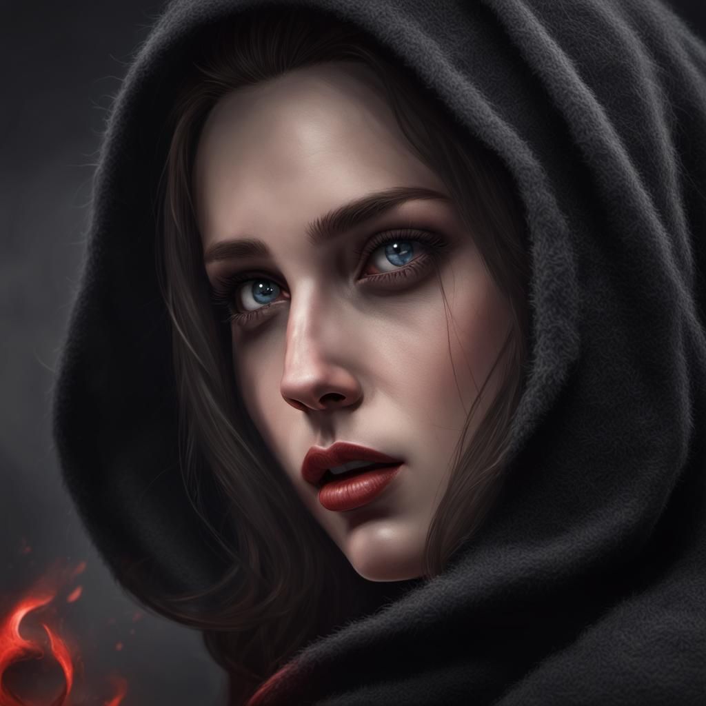 Red Wool Devil with Trident, Realistic Photo