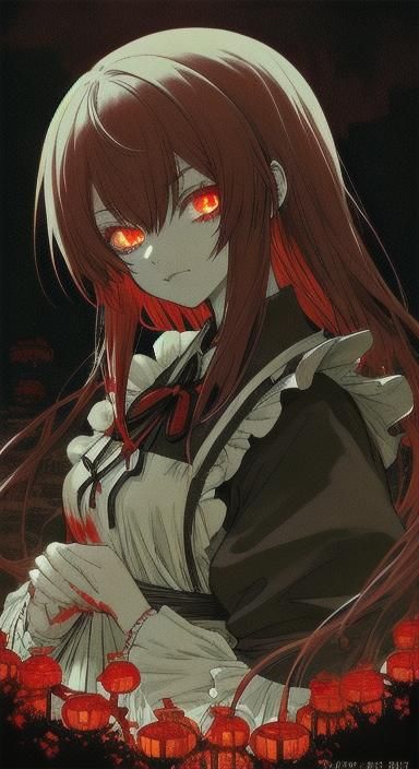 Vampire Maid in Anime Style with Gothic Elements