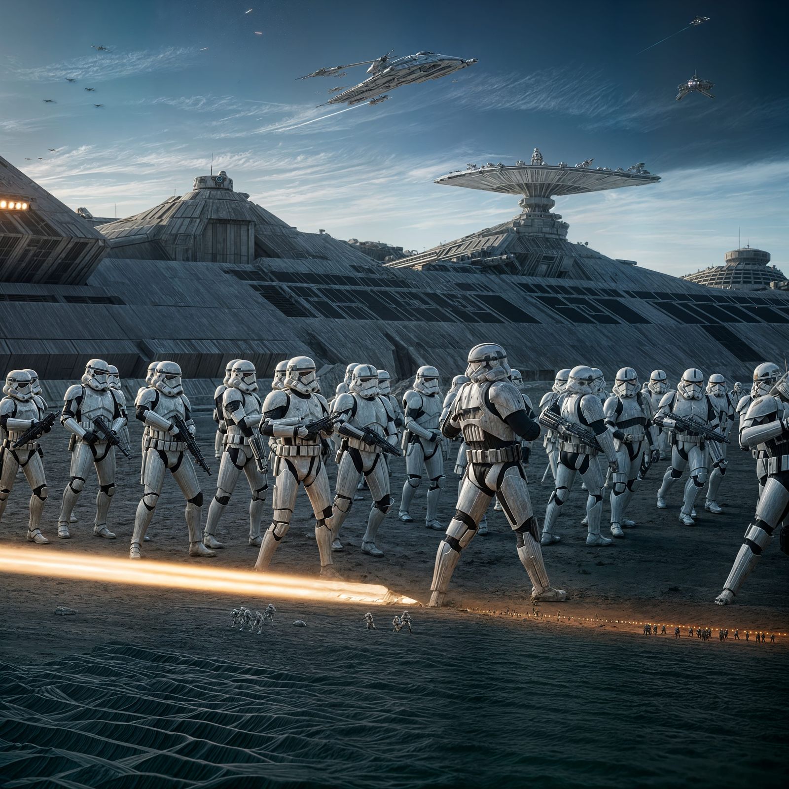 Clone Troopers Boarding Venator in Cinematic Style