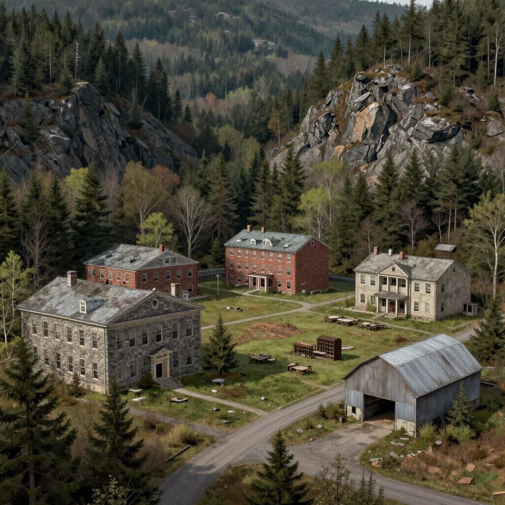 Abandoned Mountain College Campus in Maine, 1894
