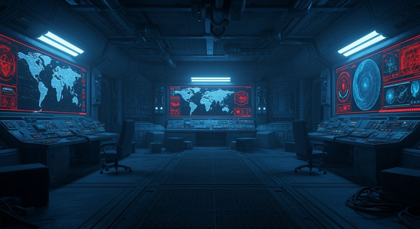 Dystopian Command Center Inspired by Syd Mead