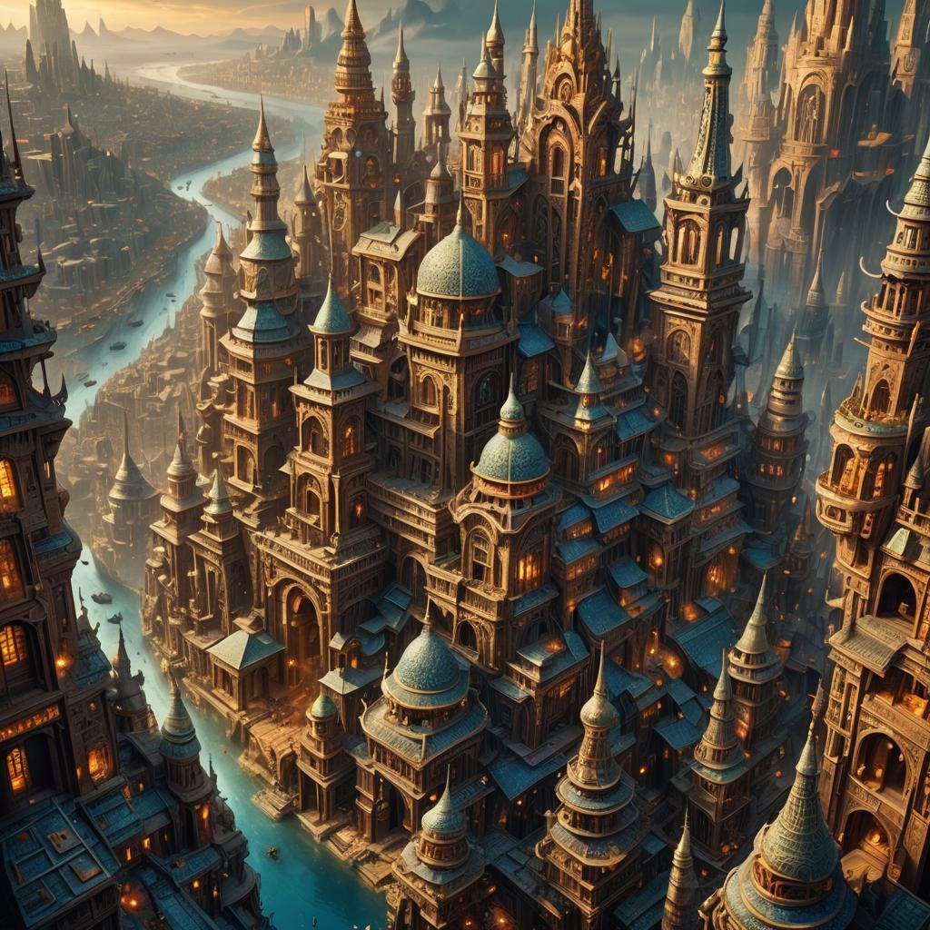 Surreal Nail Metropolis: A Fantasy Concept Art