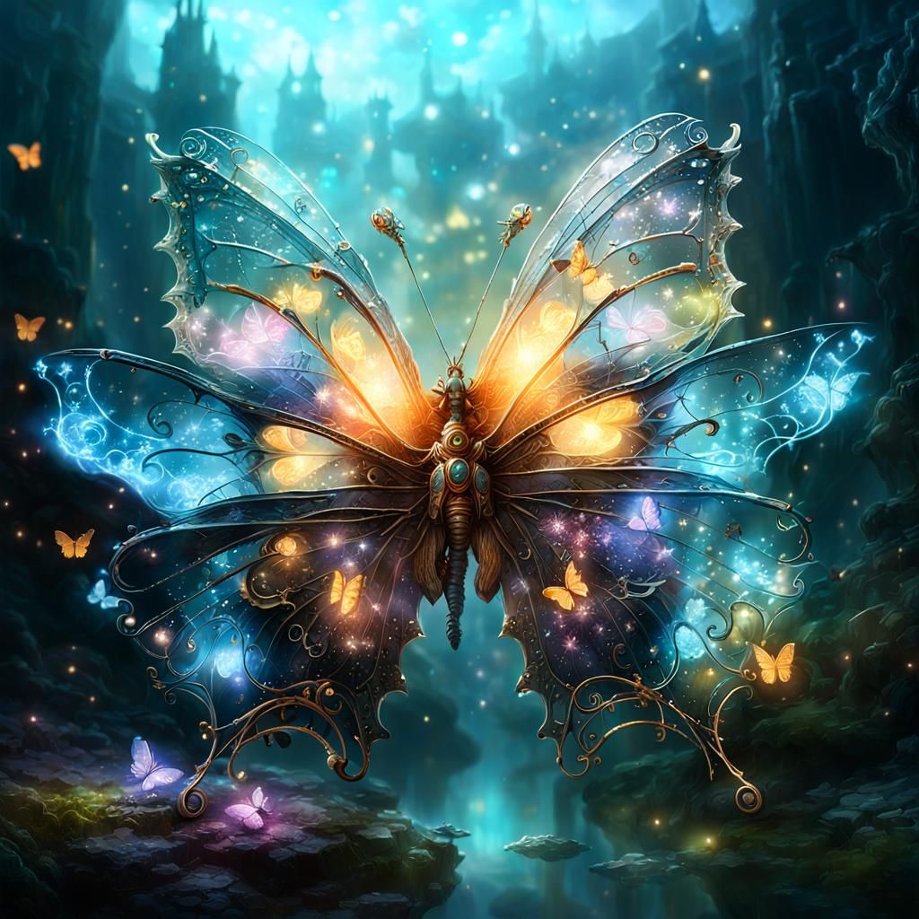 Lace Winged Glass Butterfly in Dreamscape