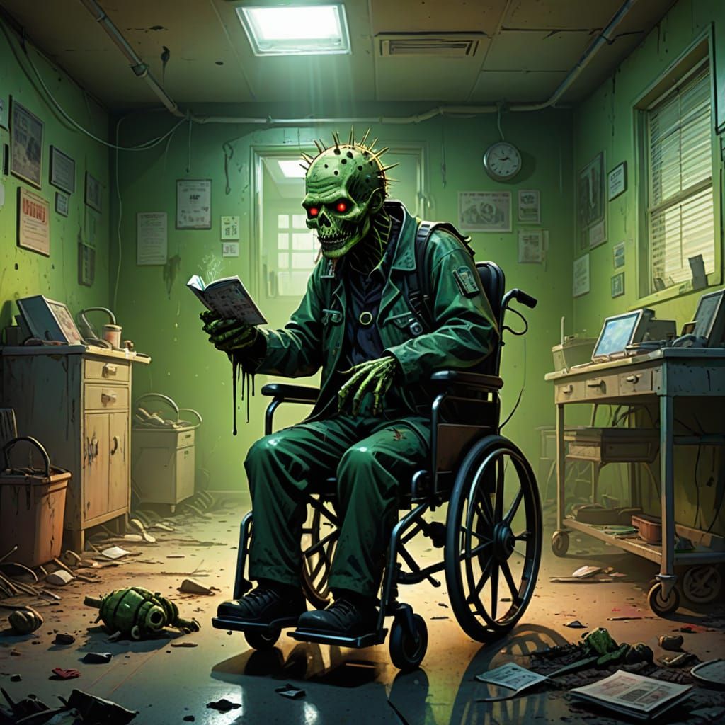 Anthromorphic Cactus Teapot in Clinic During Zombie Apocalyp...