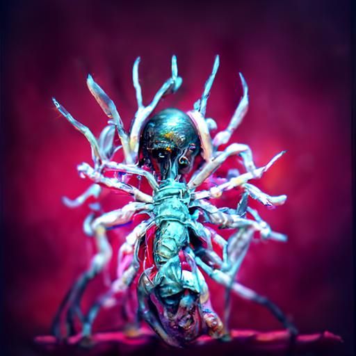 Biopunk Statue of Captive Heart in Oil Painting Style