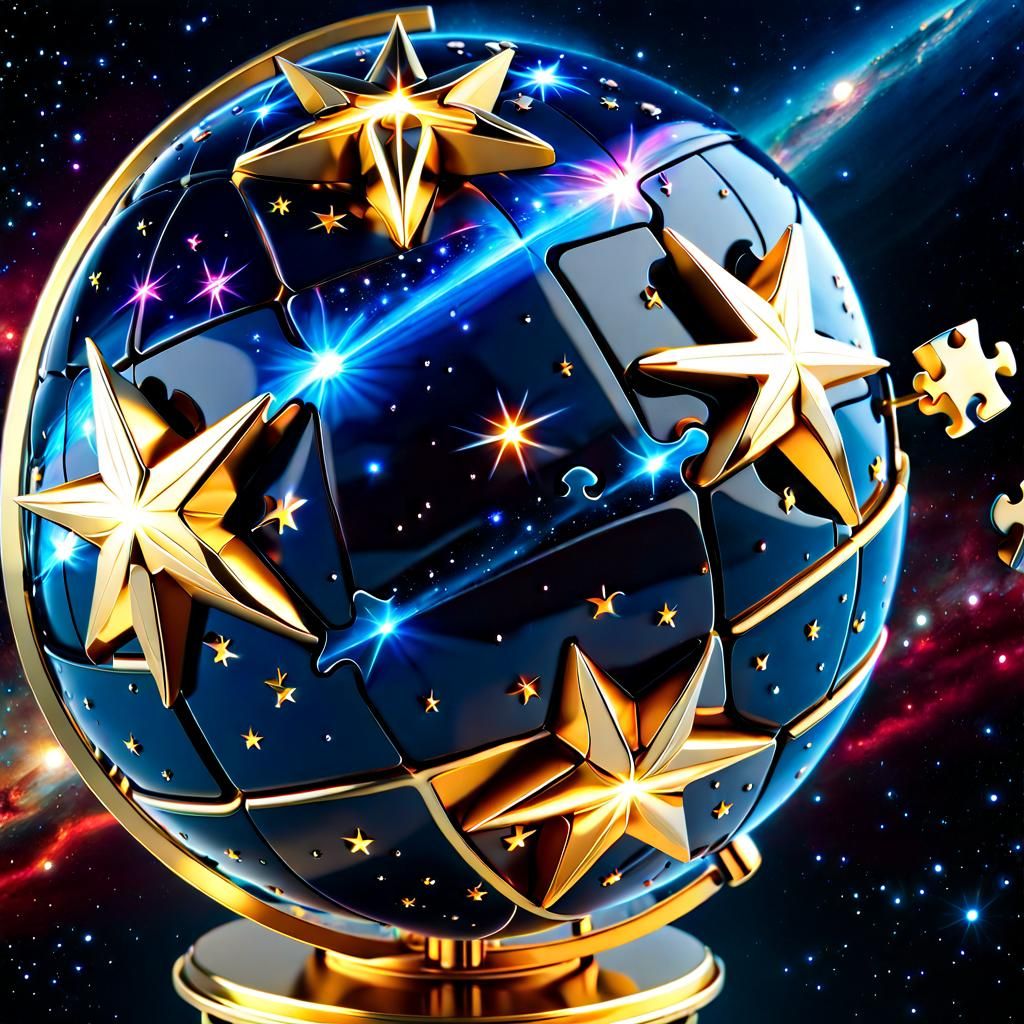 Celestial Star Globe 3D Puzzles in Rococo Style