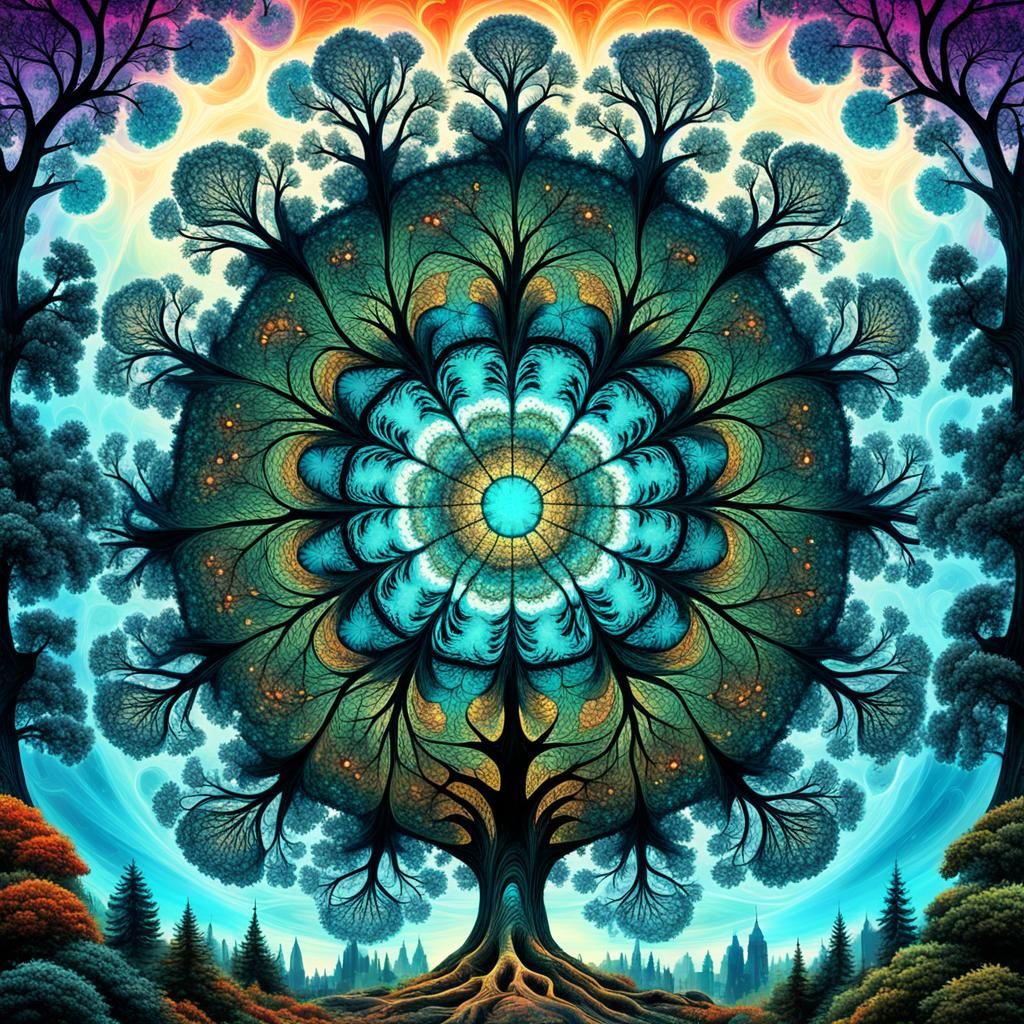 Fractal Magic City: Detailed Abstract Landscape