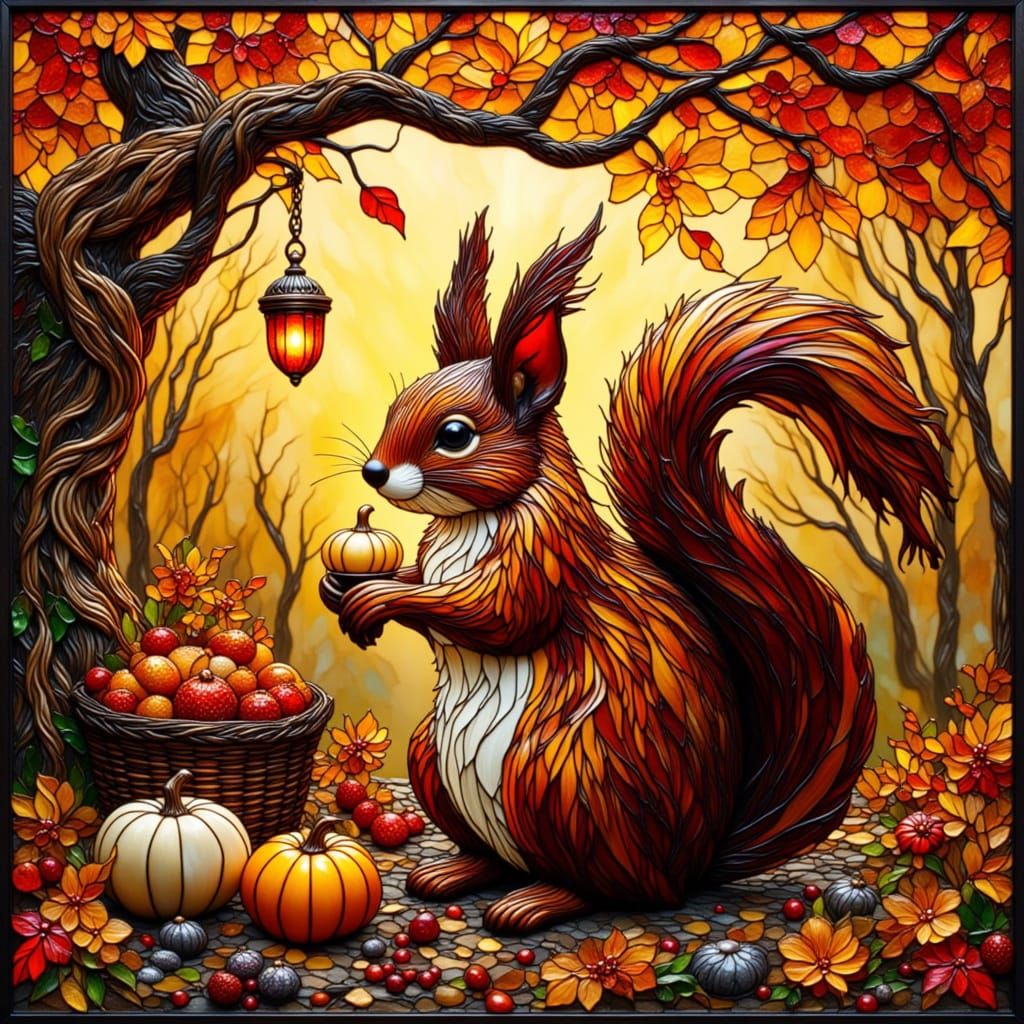 Stained glass Squirrel