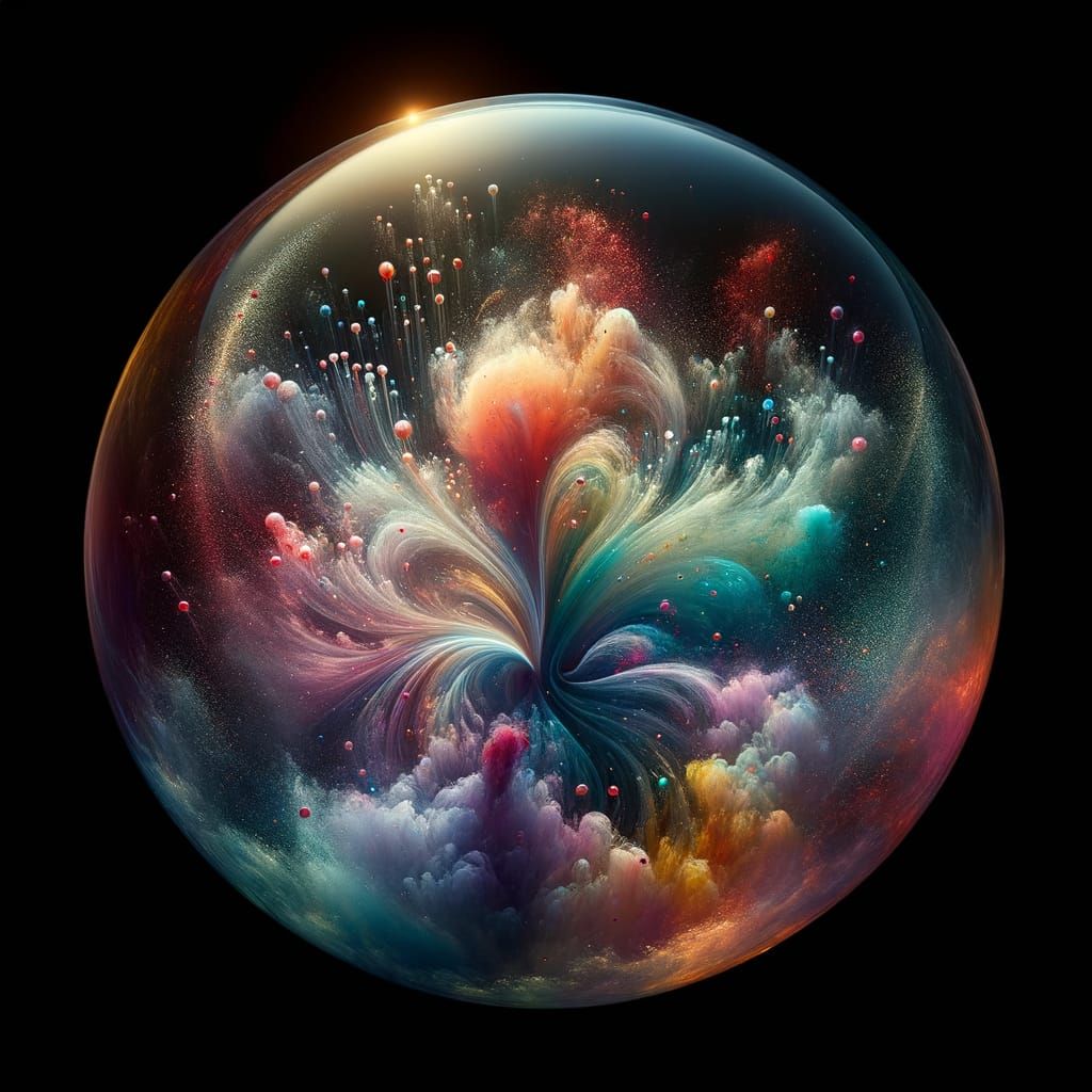 Symmetrical Cosmic Burst in a Glowing Sphere