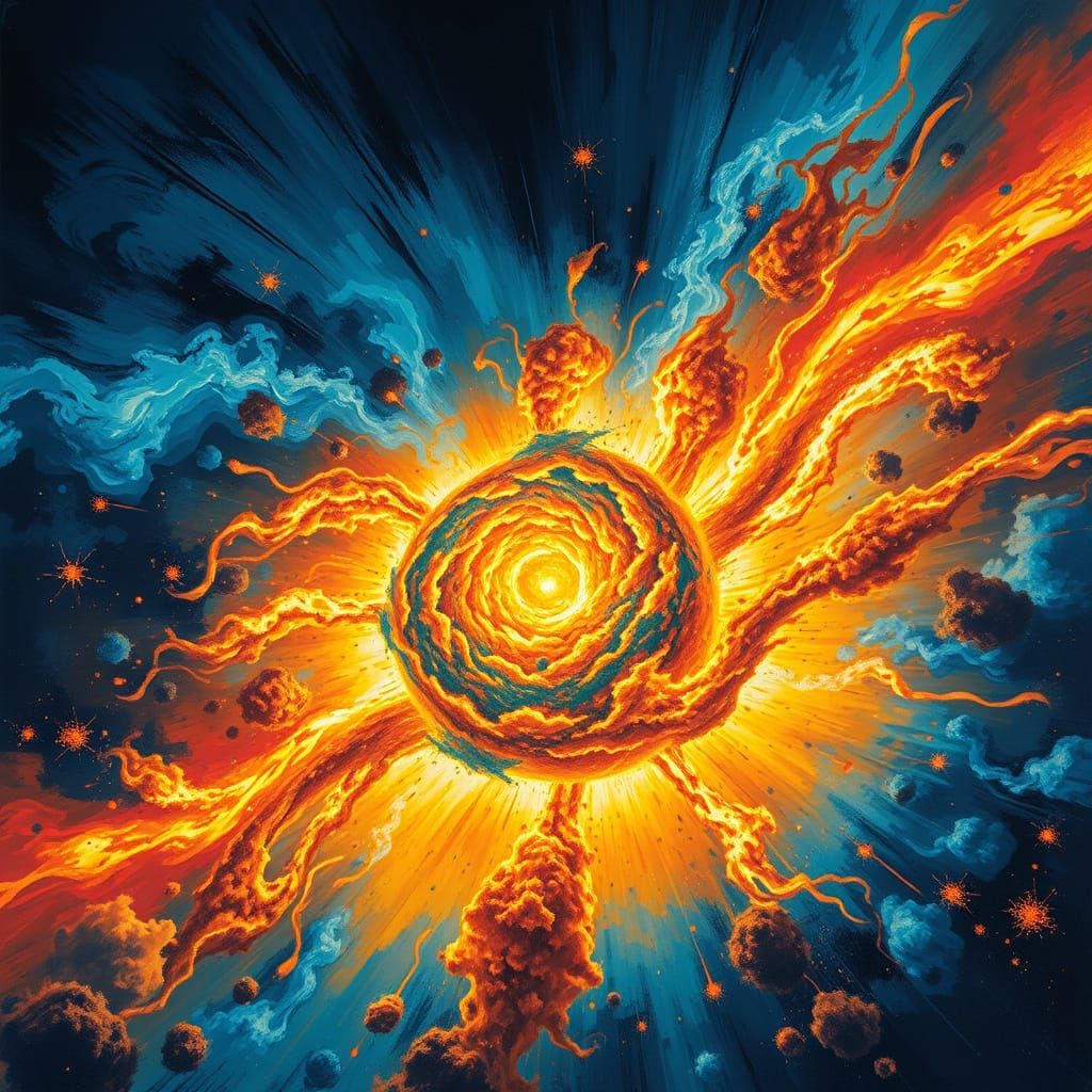 Cosmic Cataclysm in Vibrant Colors