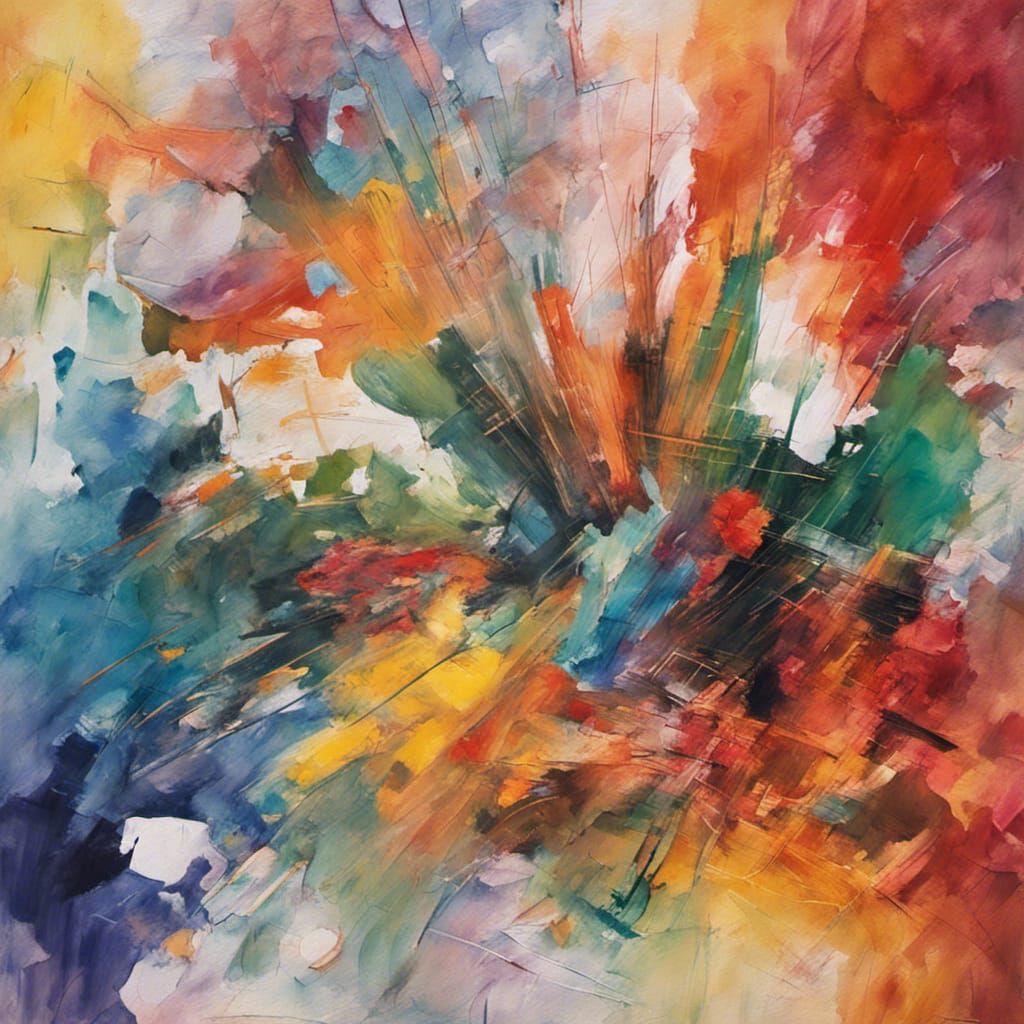 Brushstrokes of paint on canvas